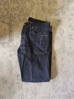 Momotaro Indigo Slim Straight Jeans
